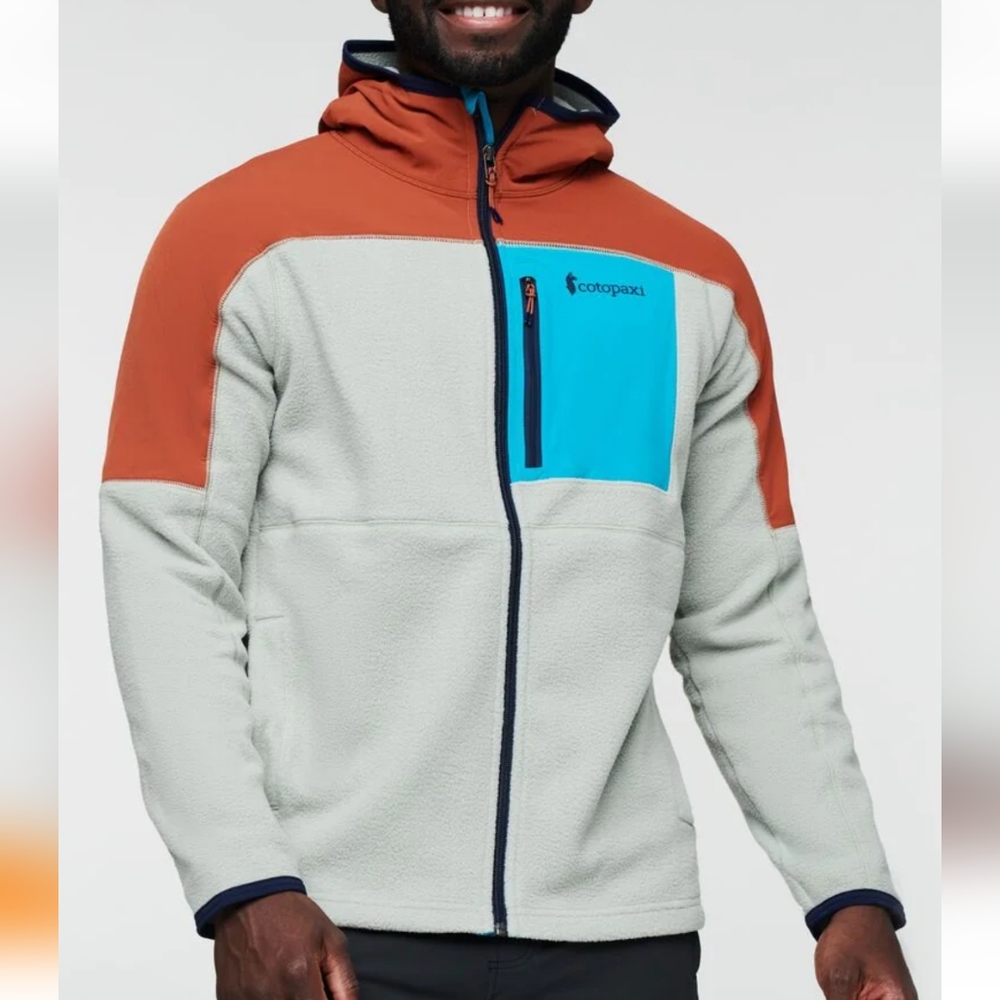 Cotopaxi Men's Jacket in Cream, Orange, and Blue